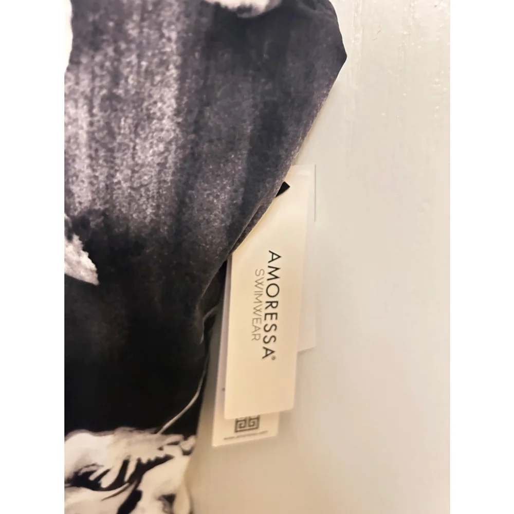 Women's Amoressa Swimwear Tankini Top Size 10 Black White - Picture 5 of 8